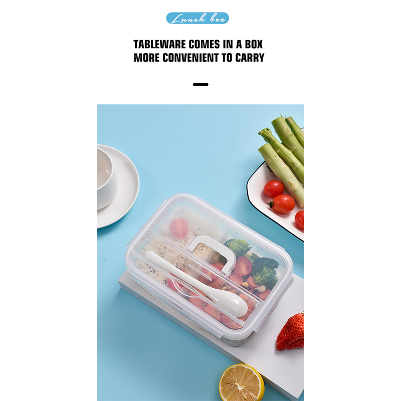 Rectangular Double-Layer Refrigerator Fresh-Keeping Box Adult Fruit Lunch Box Sealed Food Grade Microwave Lunch Box